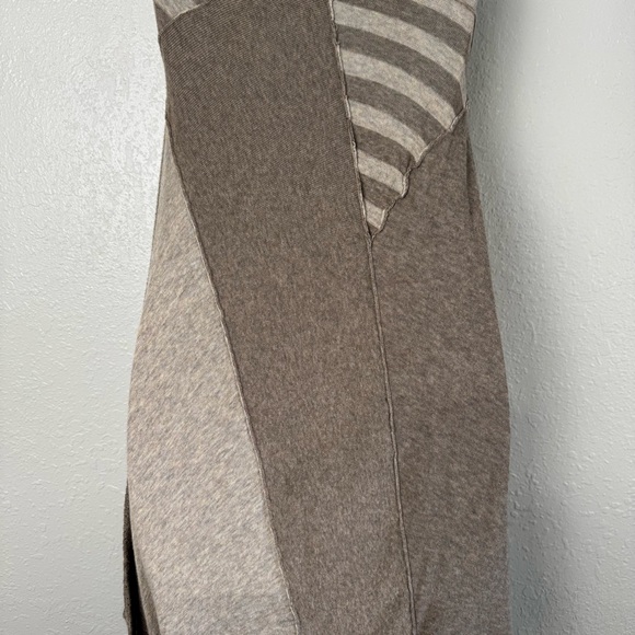 All Saints Spitalfields asymmetrical distressed patchwork muses dress brown 8 - Picture 10 of 14